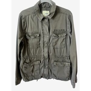 Sonoma Women's Jacket Large‎ Green Lightweight Military Style Cargo Pockets